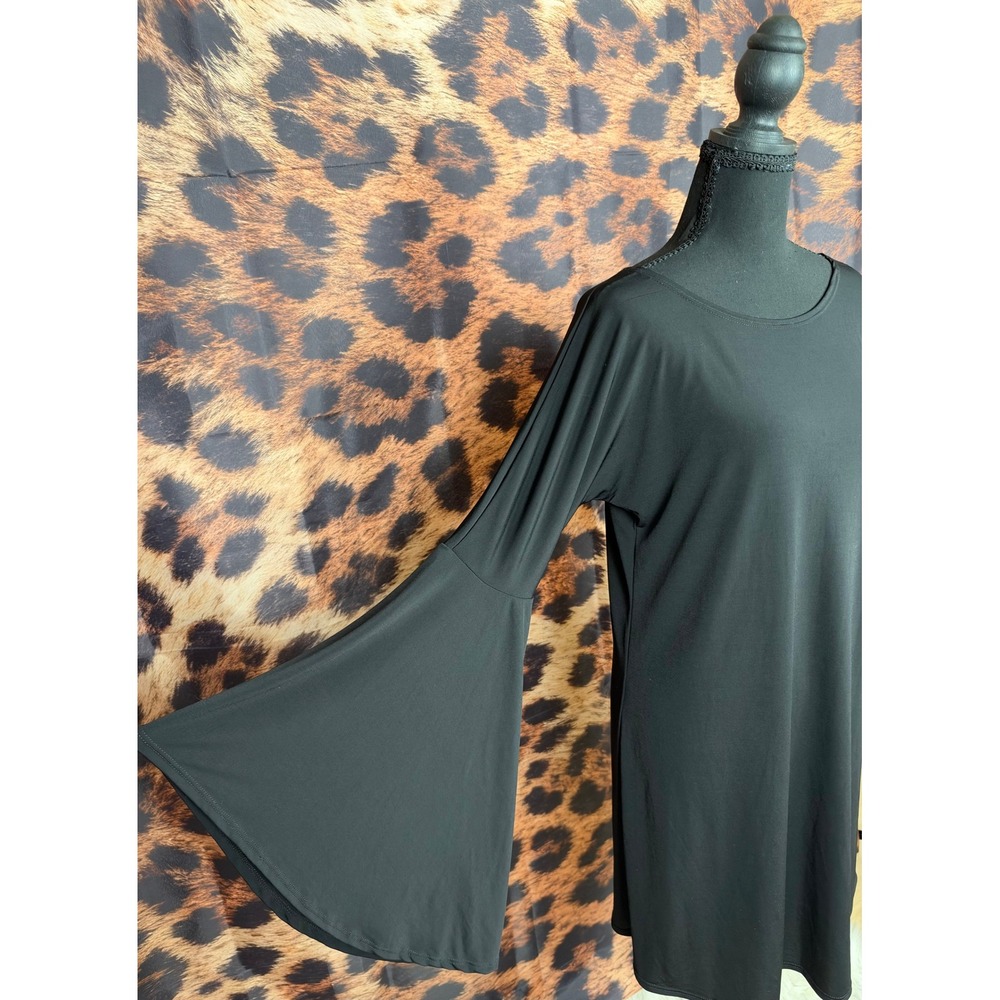 Black Witchy Bell Sleeve Shift Dress Halloween Costume